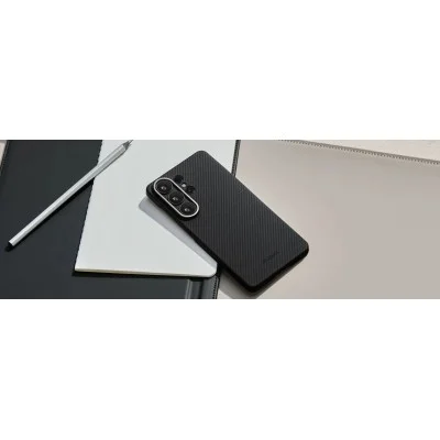 Pitaka Edge Ultra Slim Case with Aaron Button for Samsung S26 Ultra - Black / Grey